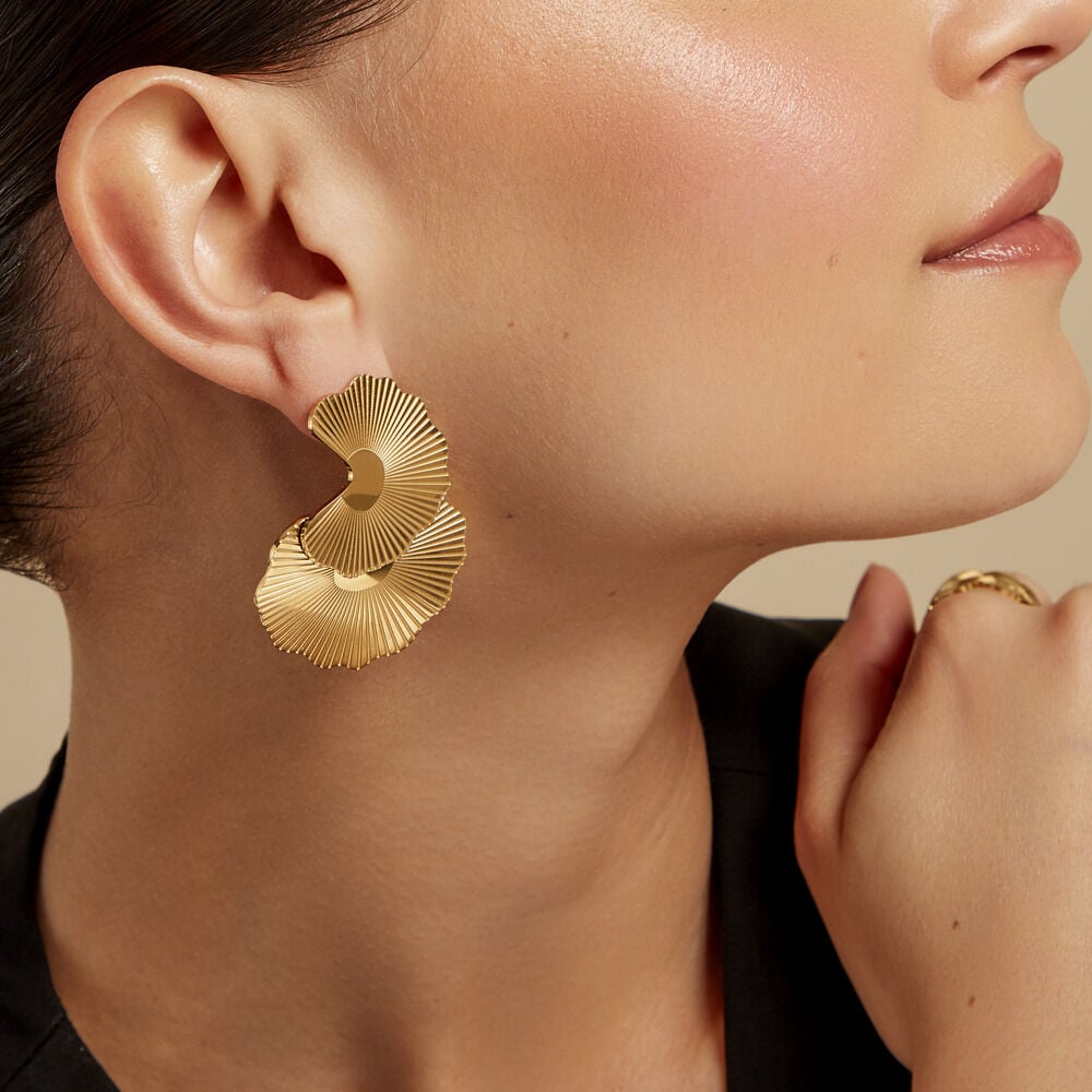 Boucles D'oreilles Puces Acier Jaune - Puces Femme | Marc Orian