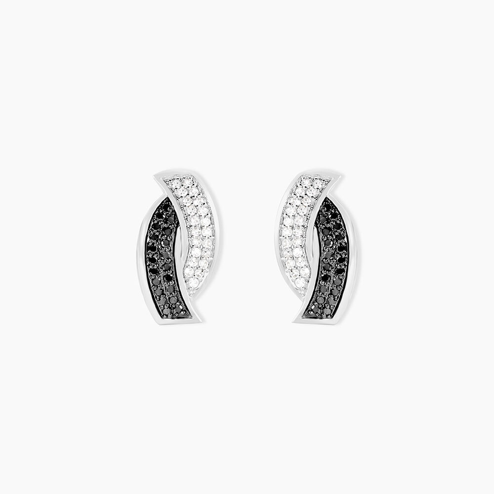 Boucles D'oreilles Puces Oia Or Blanc Diamant -  Femme | Marc Orian