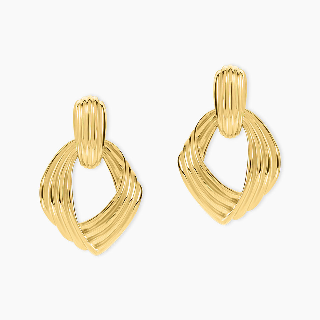 Boucles D'oreilles Pendantes Estefany Acier Inoxydable Dor&eacute; - Pendantes Femme | Marc Orian