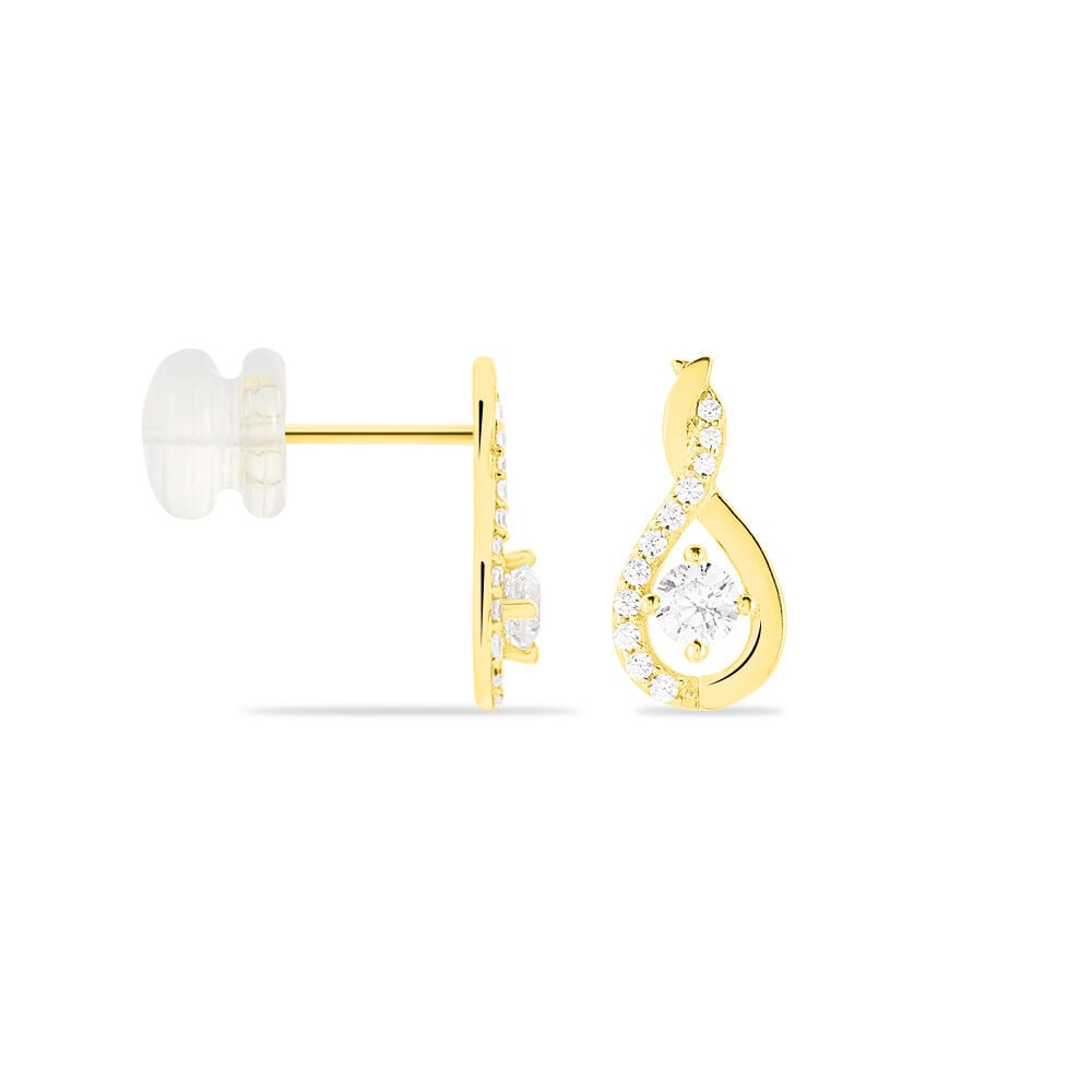 Boucles D'oreilles Pendantes Evana Or Jaune Oxyde De Zirconium - Pendantes Femme | Marc Orian