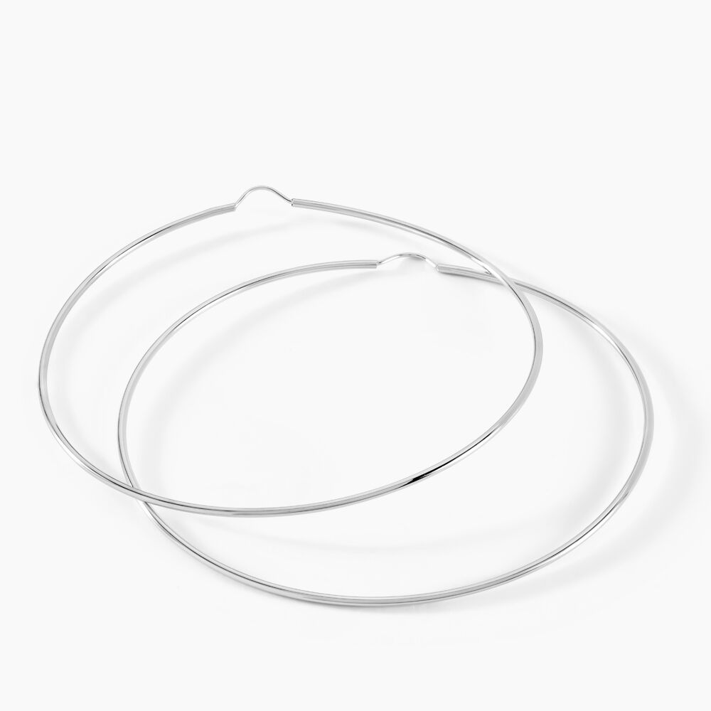 Créoles Dominae Or Blanc - Grosses créoles Femme | Marc Orian
