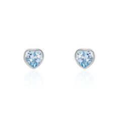 Boucles D'oreilles Puces Klodina Or Blanc Topaze - Clous d'oreilles Femme | Marc Orian