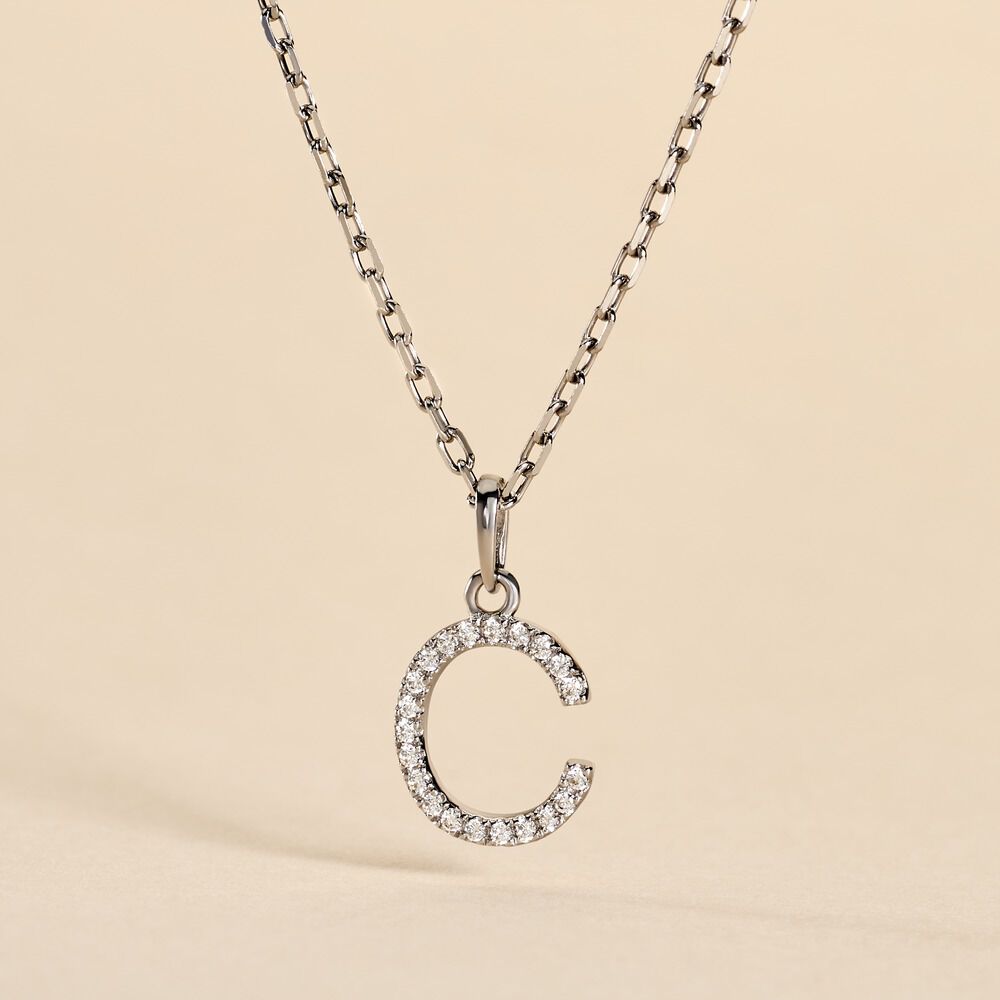 Pendentif Klementine Or Blanc Oxyde De Zirconium - Pendentifs Femme | Marc Orian