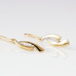 Boucles D'oreilles Pendantes Aube Or Bicolore Diamant - Pendantes Femme | Marc Orian