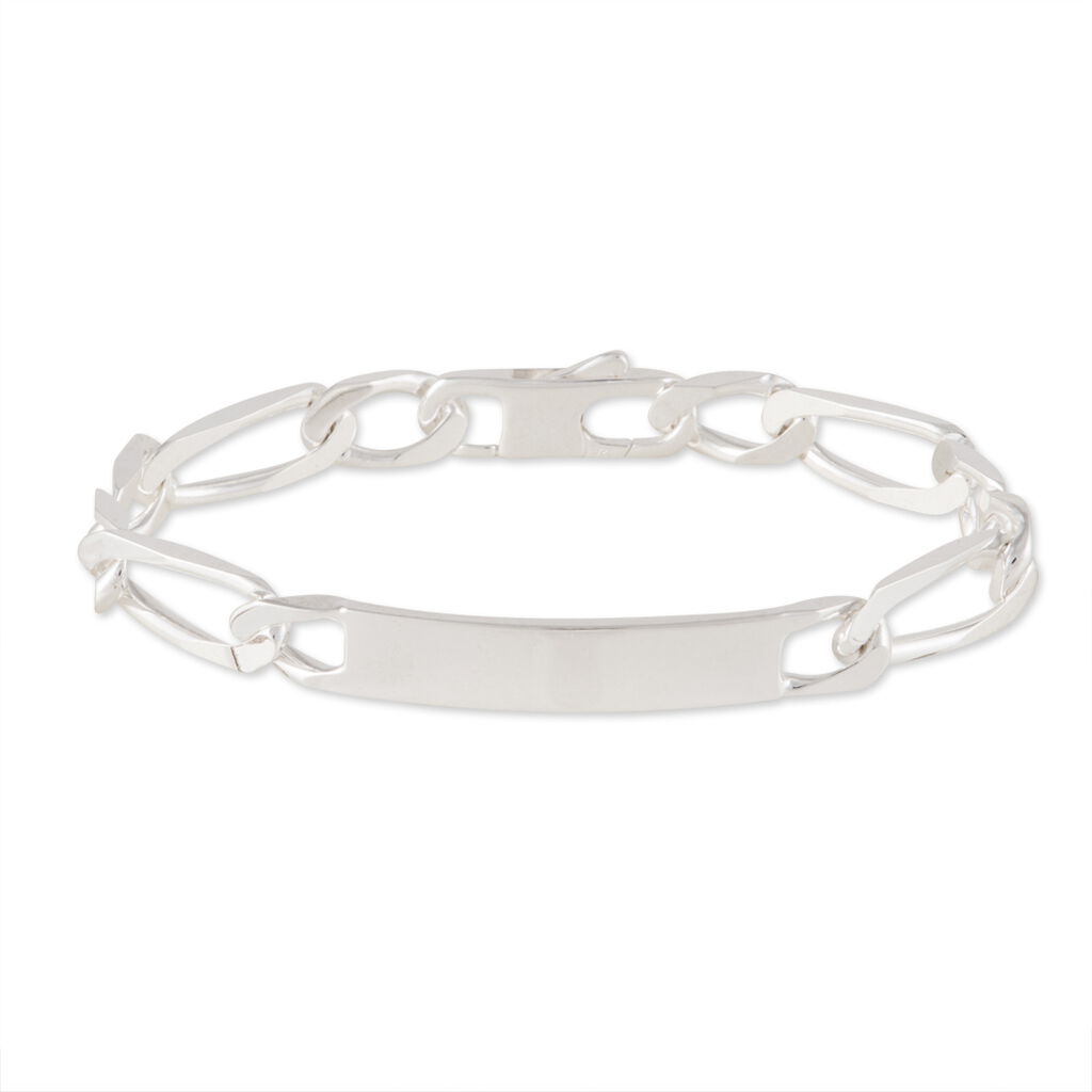 Bracelet Identit&eacute; Vila Maille Alternee 1/2 Argent Blanc - Gourmettes Homme | Marc Orian