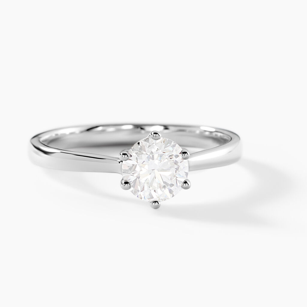 Bague Athena Platine Blanc Diamant - Solitaires Femme | Marc Orian
