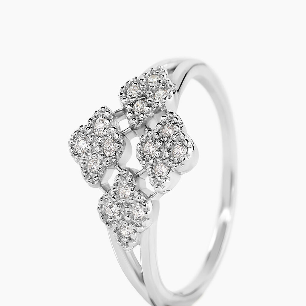 Bague Roseraie Argent Blanc Oxyde De Zirconium - Bijoux fantaisie Femme | Marc Orian
