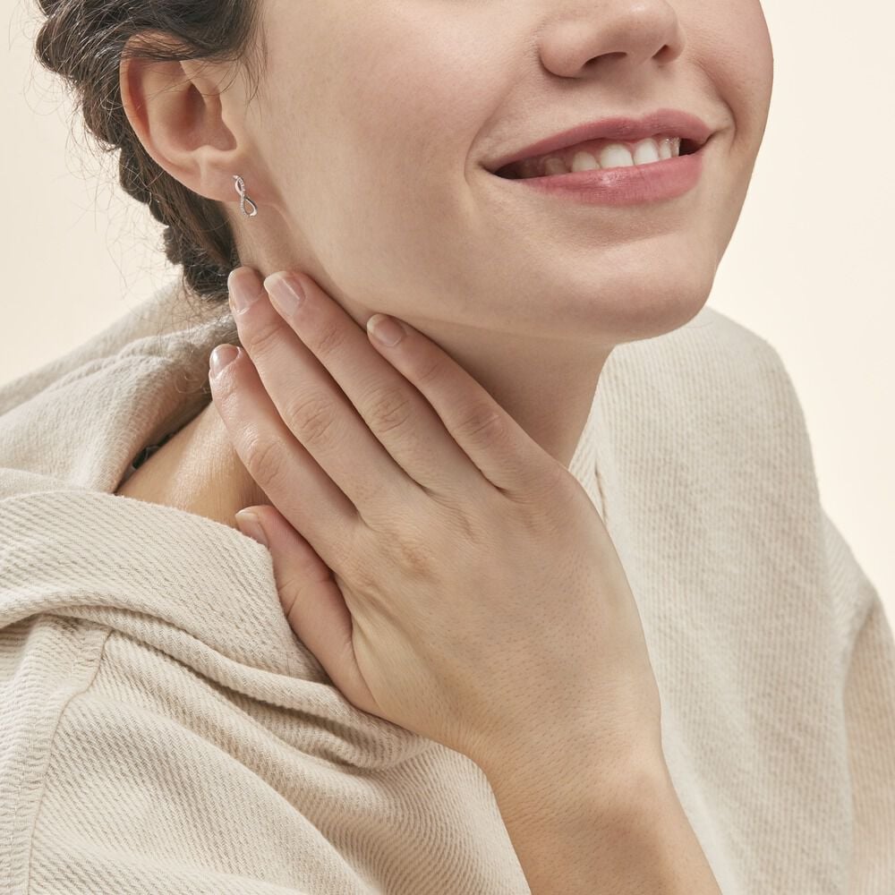 Boucles D'oreilles Puces Samy Or Blanc Diamant - Puces Femme | Marc Orian