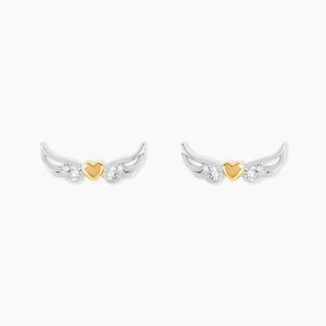 Boucles D'Oreilles Puces Or Jaune et Argent Blanc - Puces Femme | Marc Orian