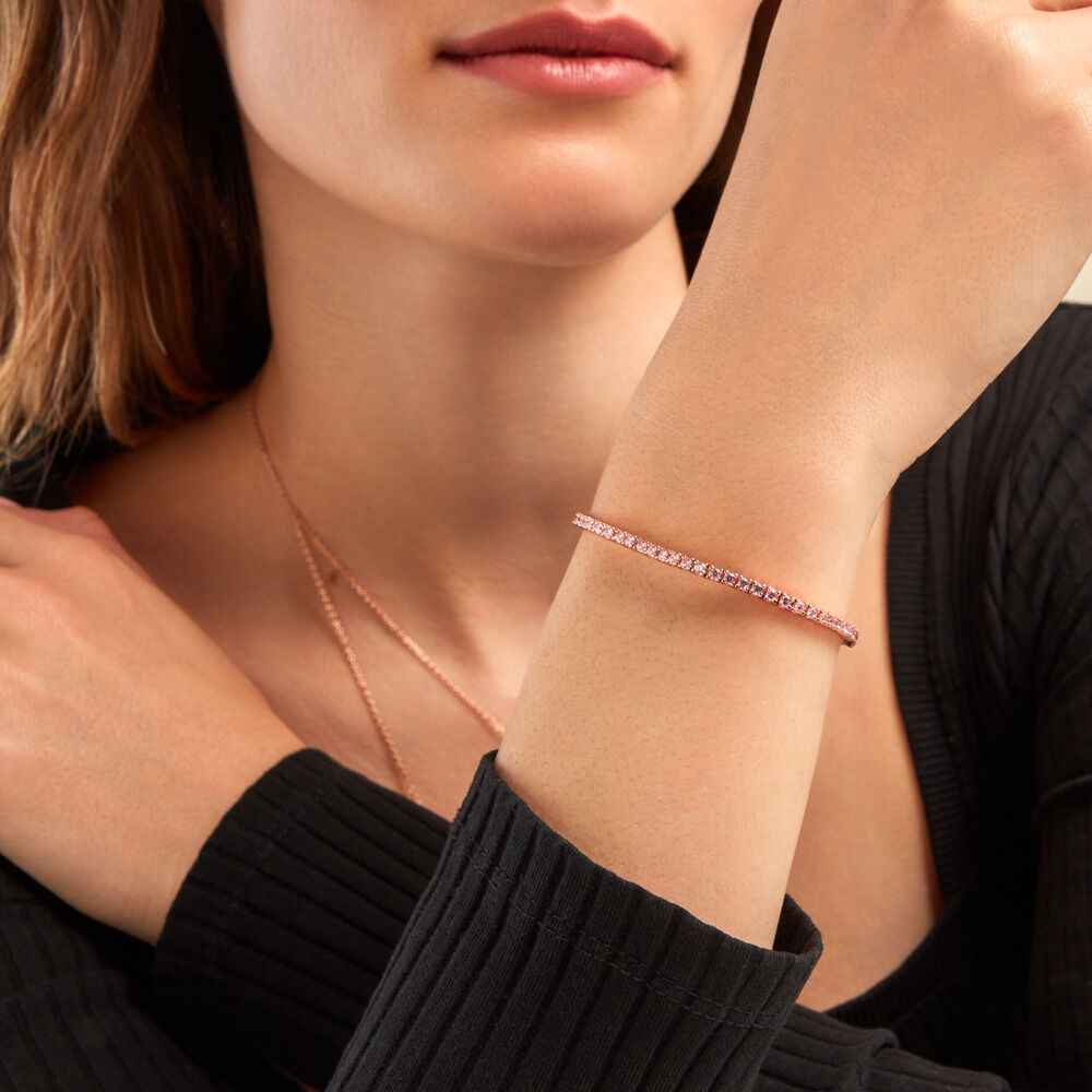 Bracelet Rio Tennis Argent Rose Oxyde De Zirconium - Bracelets chaînes Femme | Marc Orian