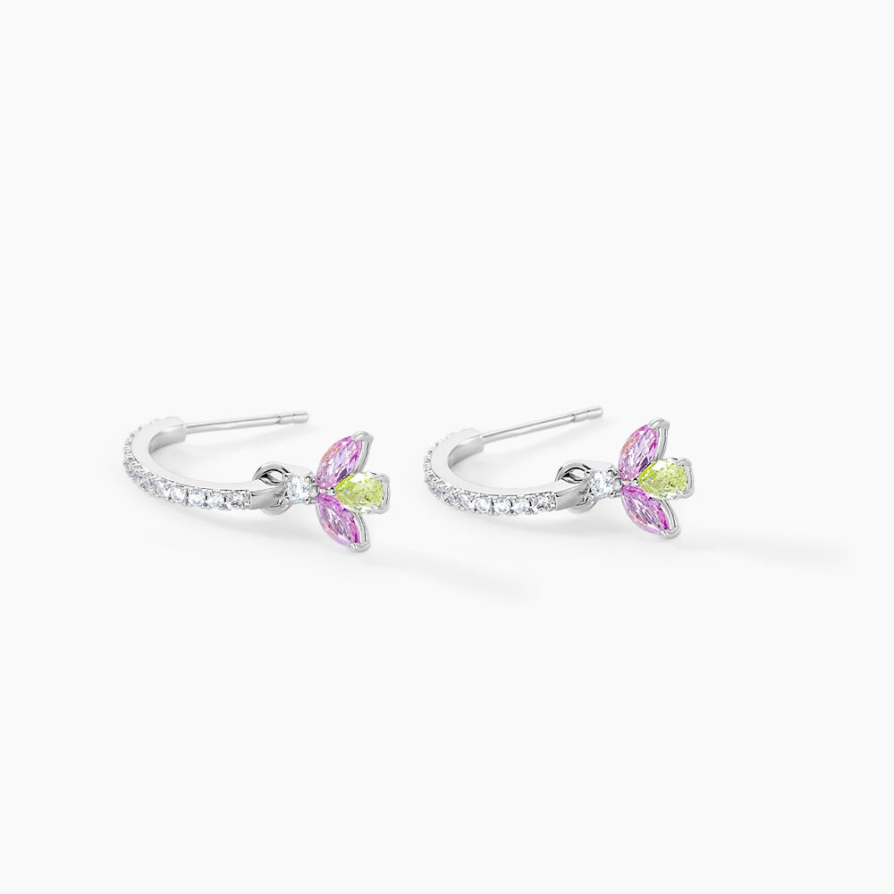 Cr&eacute;oles  Evasion Argent Blanc Pierre De Synthese Oxyde De Zirconium - Boucles d'oreilles pampille Femme | Marc Orian