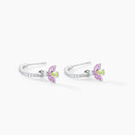 Cr&eacute;oles  Evasion Argent Blanc Pierre De Synthese Oxyde De Zirconium - Boucles d'oreilles pampille Femme | Marc Orian