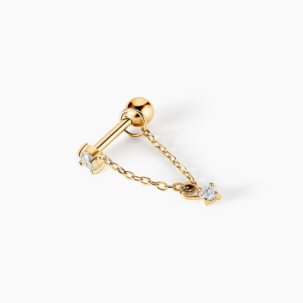 Piercing D'oreille Unitaire Giovanni Or Jaune Oxyde De Zirconium - Piercings Femme | Marc Orian