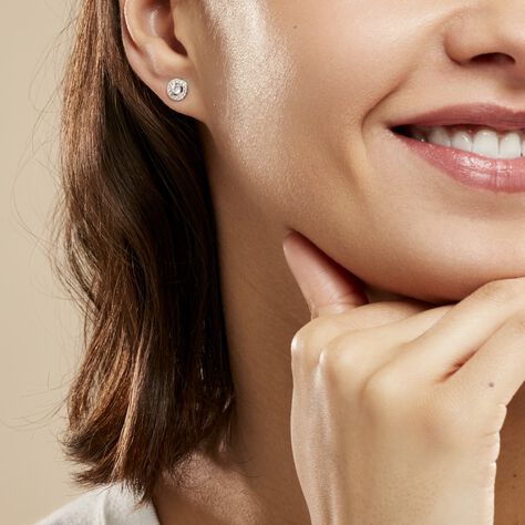 Boucles D'oreilles Puces Star Or Blanc Oxyde De Zirconium - Clous d'oreilles Femme | Marc Orian
