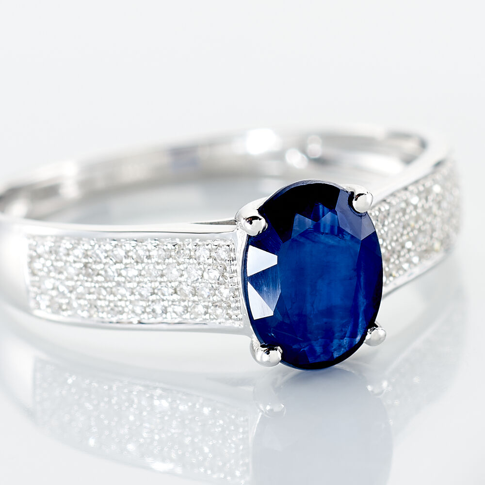 Bague Crista Or Blanc Saphir Et Diamant - Solitaires Femme | Marc Orian