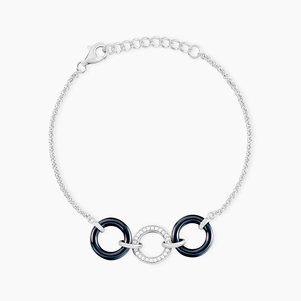 Bracelet Magalie Argent Blanc Céramique Et Oxyde De Zirconium - Bracelets chaînes Femme | Marc Orian