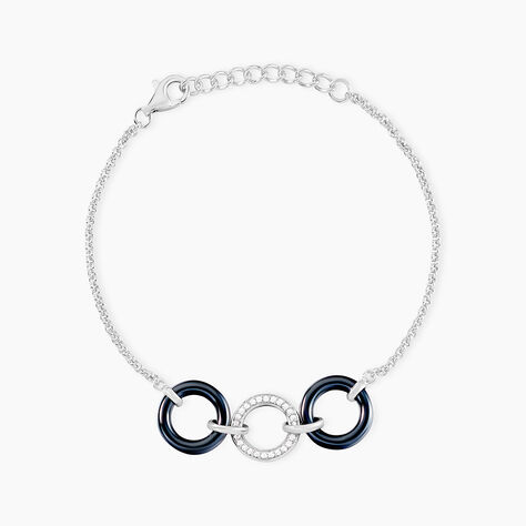 Bracelet Magalie Argent Blanc Céramique Et Oxyde De Zirconium - Bracelets chaînes Femme | Marc Orian