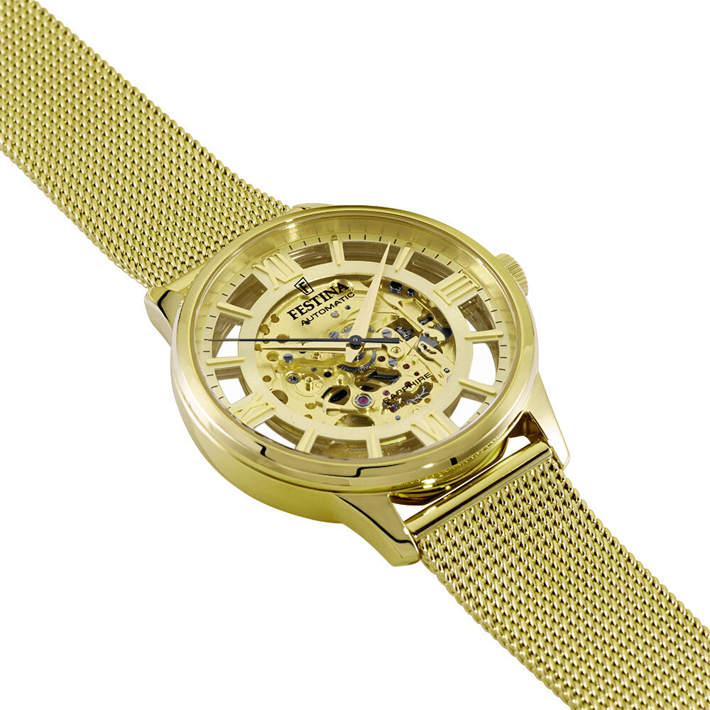 Montre Festina Squelette Dor&eacute; - Montres automatiques Homme | Marc Orian