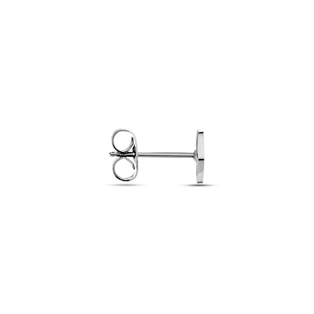 Boucle D'oreille Puce Unitaire Unitaire Kole Acier Blanc - Puces Homme | Marc Orian