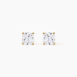 Boucles D'oreilles Puces Doreen Carre Or Jaune Oxyde De Zirconium - Puces Femme | Marc Orian