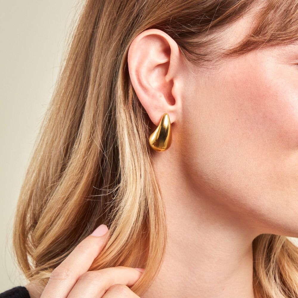 Boucles D'oreilles Puces Xenia Acier Jaune - Puces Femme | Marc Orian