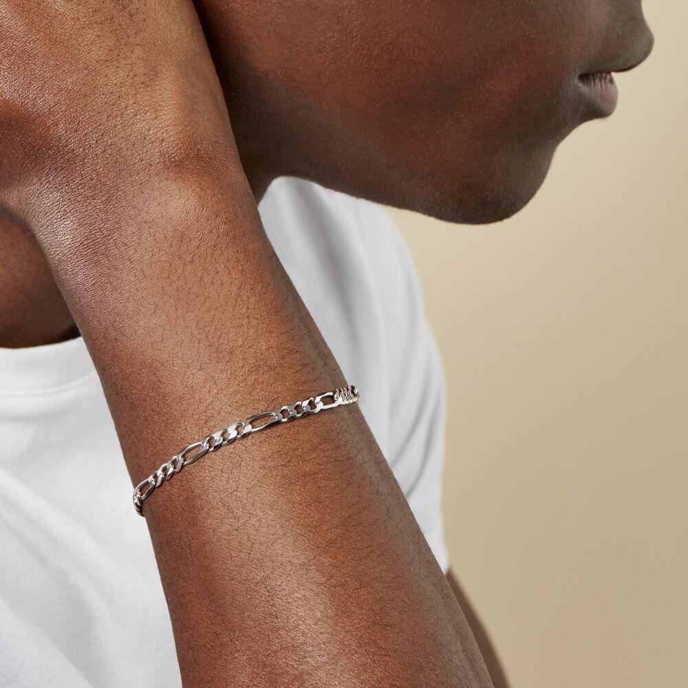 Bracelet Vivian Argent Blanc - Bracelets mailles Homme | Marc Orian