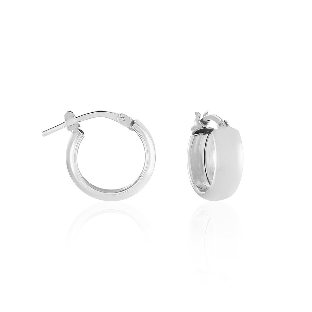 Cr&eacute;oles Lisa Argent Blanc - Cr&eacute;oles Femme | Marc Orian