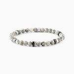 Bracelet Jourdan Acier Blanc Jaspe Africain - Bracelets cha&icirc;nes Homme | Marc Orian