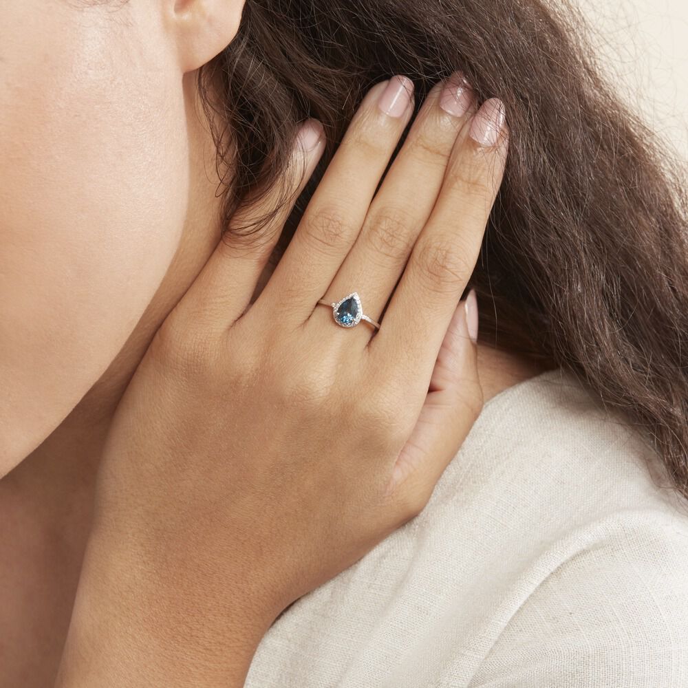 Bague Anatolie Or Blanc Topaze Et Oxyde De Zirconium - Bagues pierres fines Femme | Marc Orian