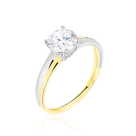 Bague Solitaire Michele Or Bicolore Oxyde De Zirconium - Bagues Solitaire Femme | Marc Orian