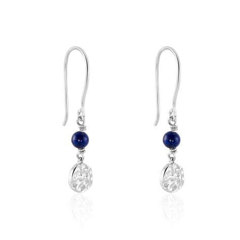 Boucles D'oreilles Pendantes Argent Kutrun Lapis Lazuli - Pendantes Femme | Marc Orian