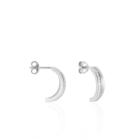 Créoles Otho Rondes Argent Blanc Oxyde De Zirconium - Créoles Femme | Marc Orian