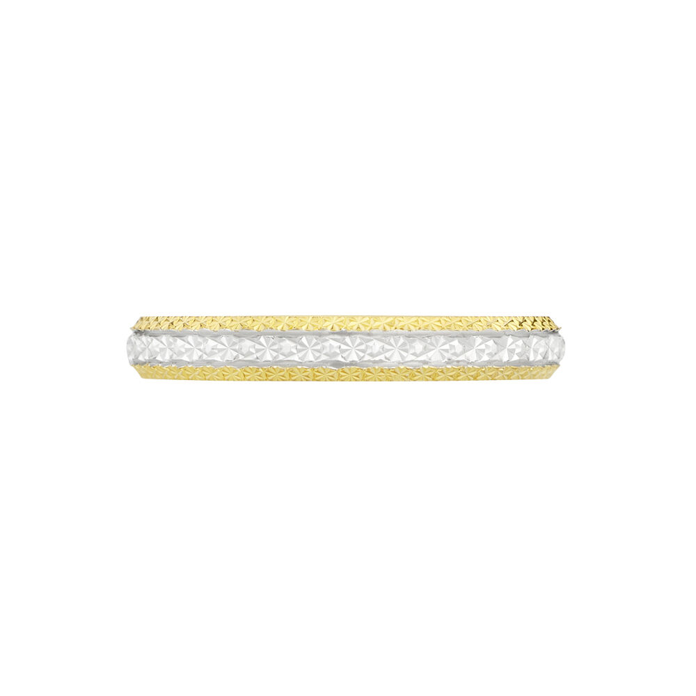 Alliance Multi Facettes Diamantee Demi Jonc Classique Or Bicolore - Alliances duo Femme | Marc Orian