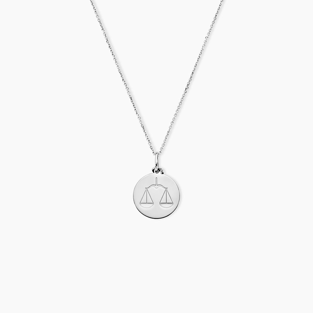 Pendentif Zodiaque Rond Argent Blanc - Bijoux personnalis&eacute;s Famille | Marc Orian