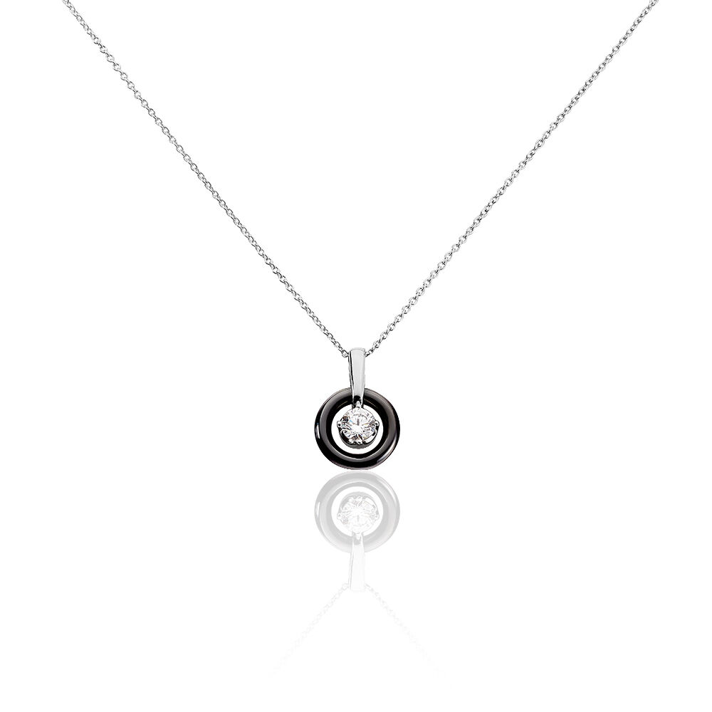 Collier Julietta Argent Blanc Céramique Et Oxyde De Zirconium - Colliers solitaires Femme | Marc Orian