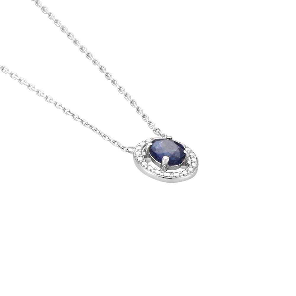 Collier Or Blanc Serenity Saphir - Colliers avec pierres Femme | Marc Orian