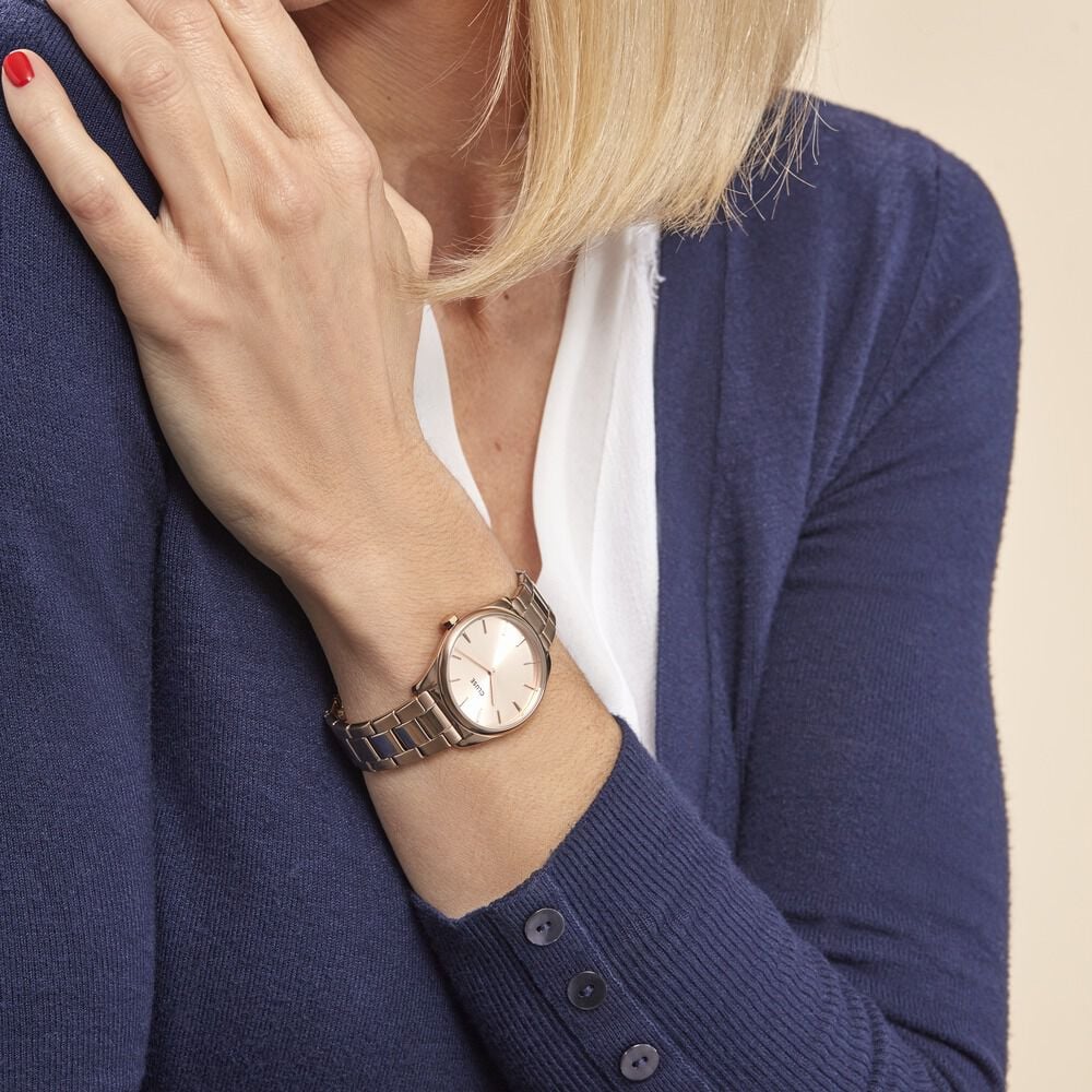 Montre Cluse Feroce Petite Acier Acier Dore Rose - Montres étanches Femme | Marc Orian