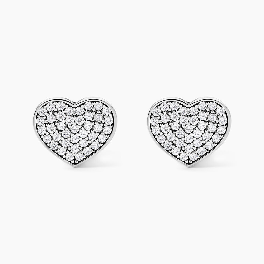 Boucles D'oreilles Puces Darwin Argent Blanc Oxyde - Puces Femme | Marc Orian