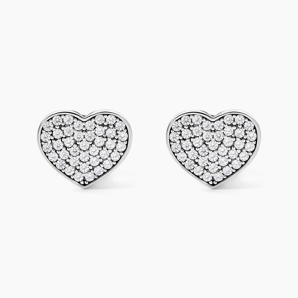Boucles D'oreilles Puces Darwin Argent Blanc Oxyde - Puces Femme | Marc Orian