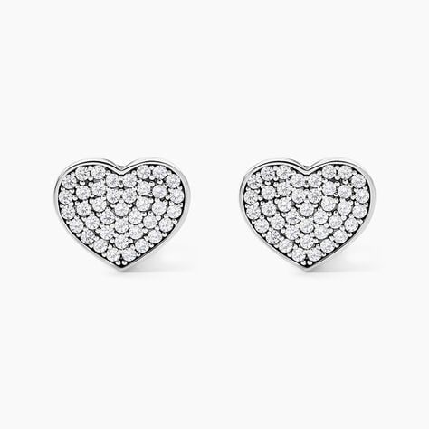 Boucles D'oreilles Puces Darwin Argent Blanc Oxyde - Puces Femme | Marc Orian