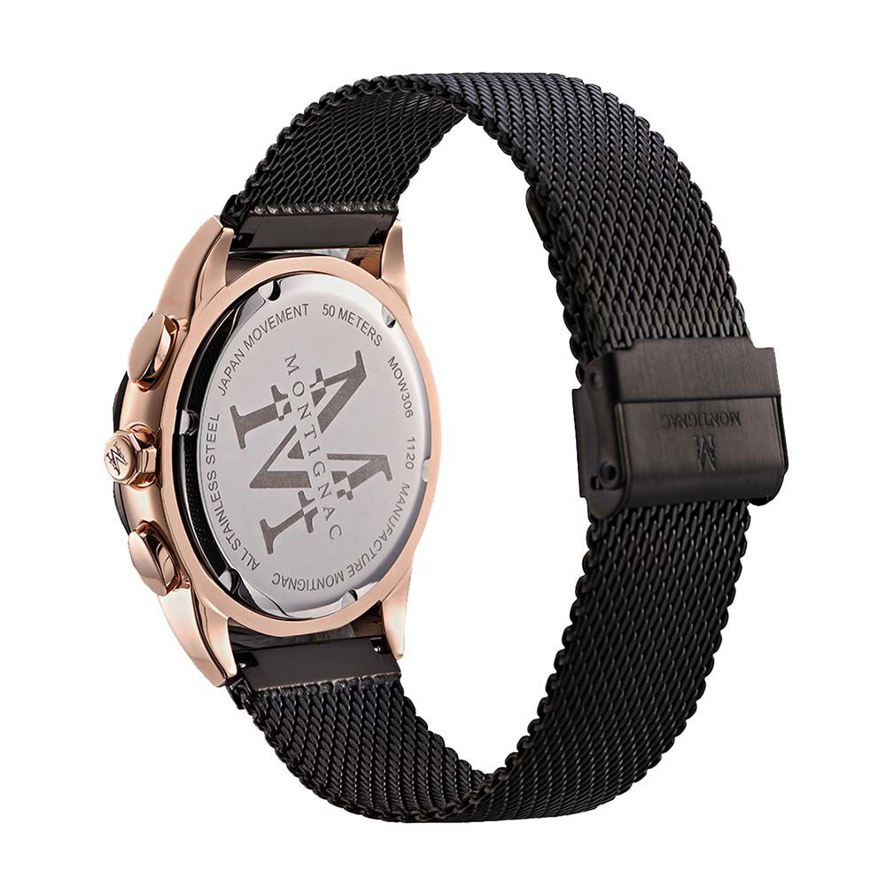 Montre Montignac Round Chrono Noir - Montres étanches Homme | Marc Orian
