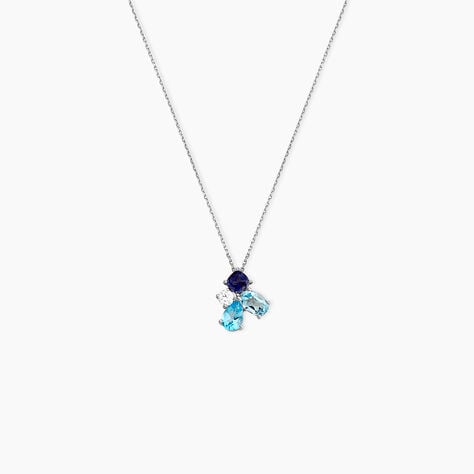 Collier Doryne Or Blanc Topaze Et Oxyde De Zirconium - Colliers avec pierres Femme | Marc Orian