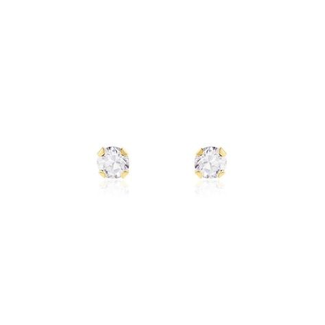 Boucles D'oreilles Puces Pepita Or Jaune Oxyde De Zirconium - Puces Famille | Marc Orian