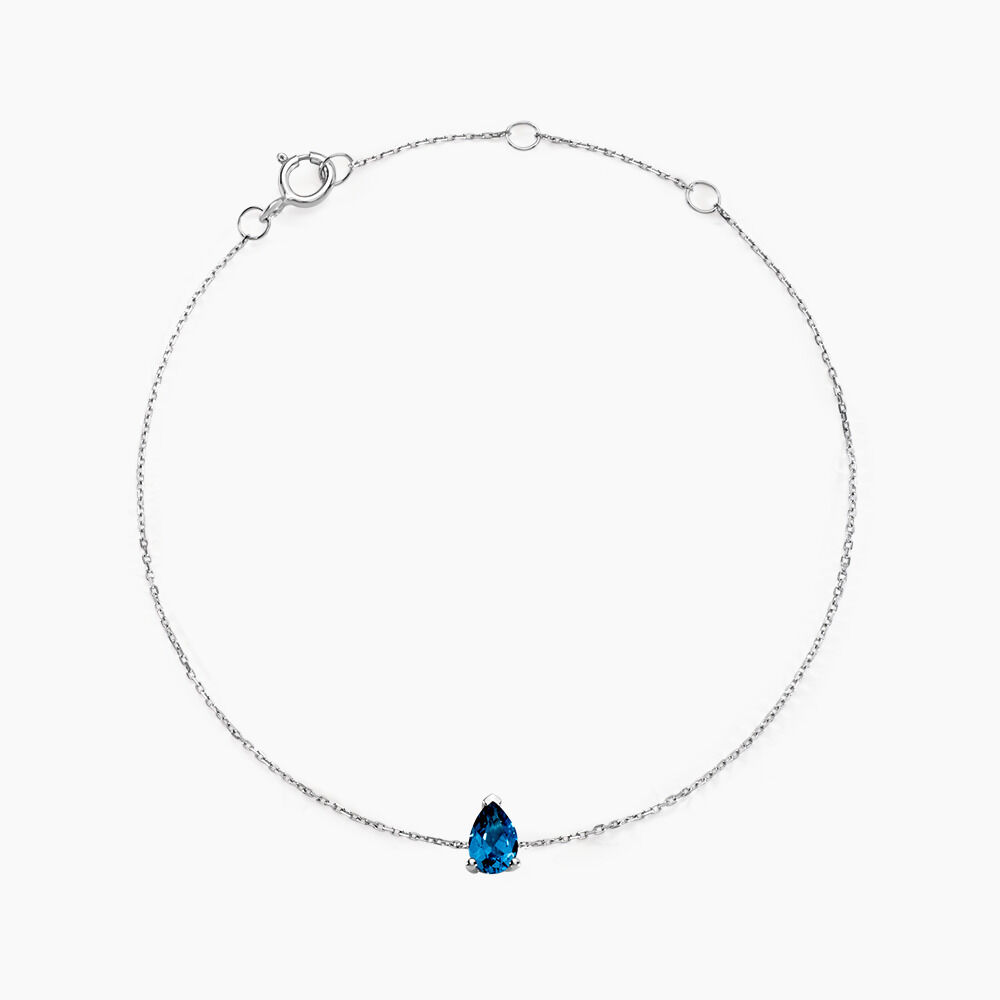 Bracelet Or Blanc Maveline Topaze - Bracelets chaînes Femme | Marc Orian