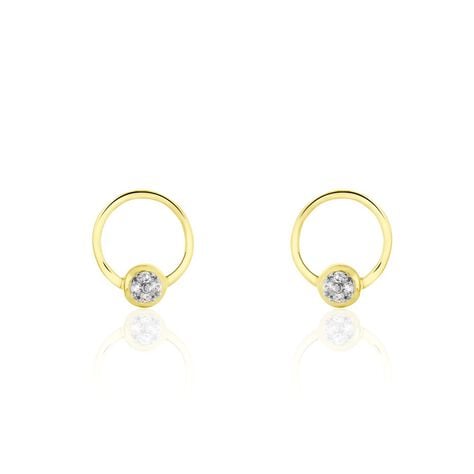 Boucles D'oreilles Puces Or Jaune Akiva Diamants - Puces Femme | Marc Orian