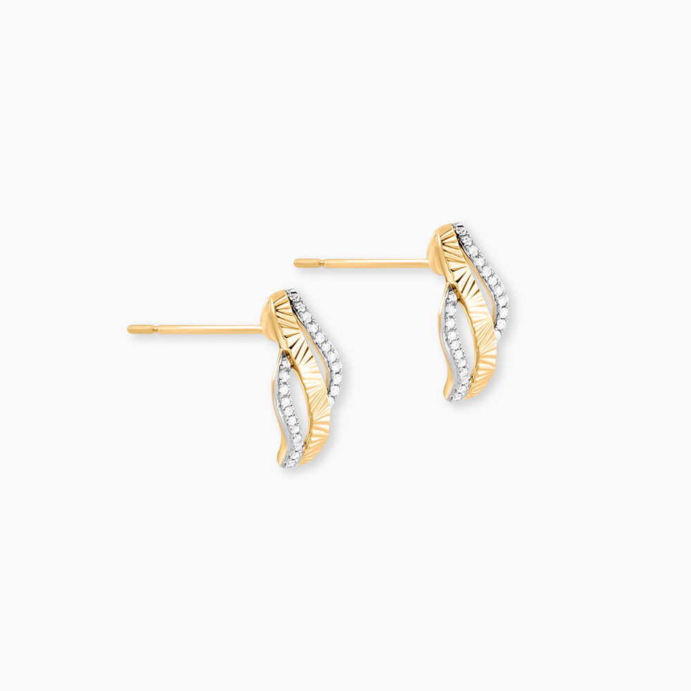 Boucles D'oreilles Puces Bathilde Or Jaune Diamant - Puces Femme | Marc Orian