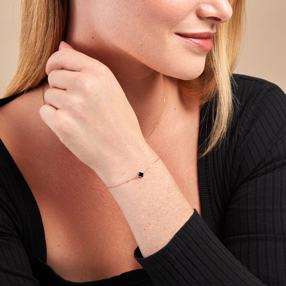 Bracelet Stellya Or Jaune Onyx - Bracelets chaînes Femme | Marc Orian