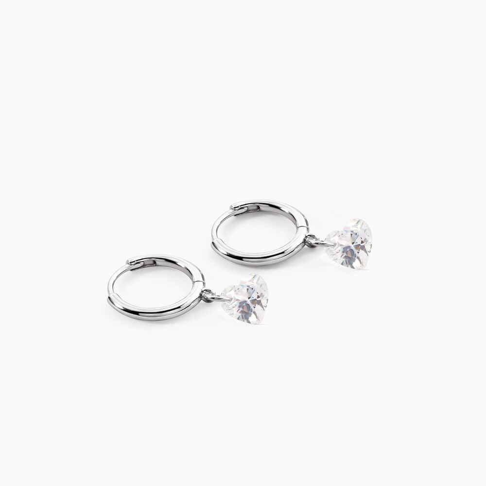 Cr&eacute;oles Shanel Argent Blanc Oxyde De Zirconium - Cr&eacute;oles Femme | Marc Orian