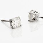 Boucles D'oreilles Puces Victoria Or Blanc Diamant - Puces Famille | Marc Orian
