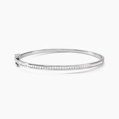 Bracelet Jonc Laurianne Argent Blanc Oxyde De Zirconium - Bracelets jonc Femme | Marc Orian
